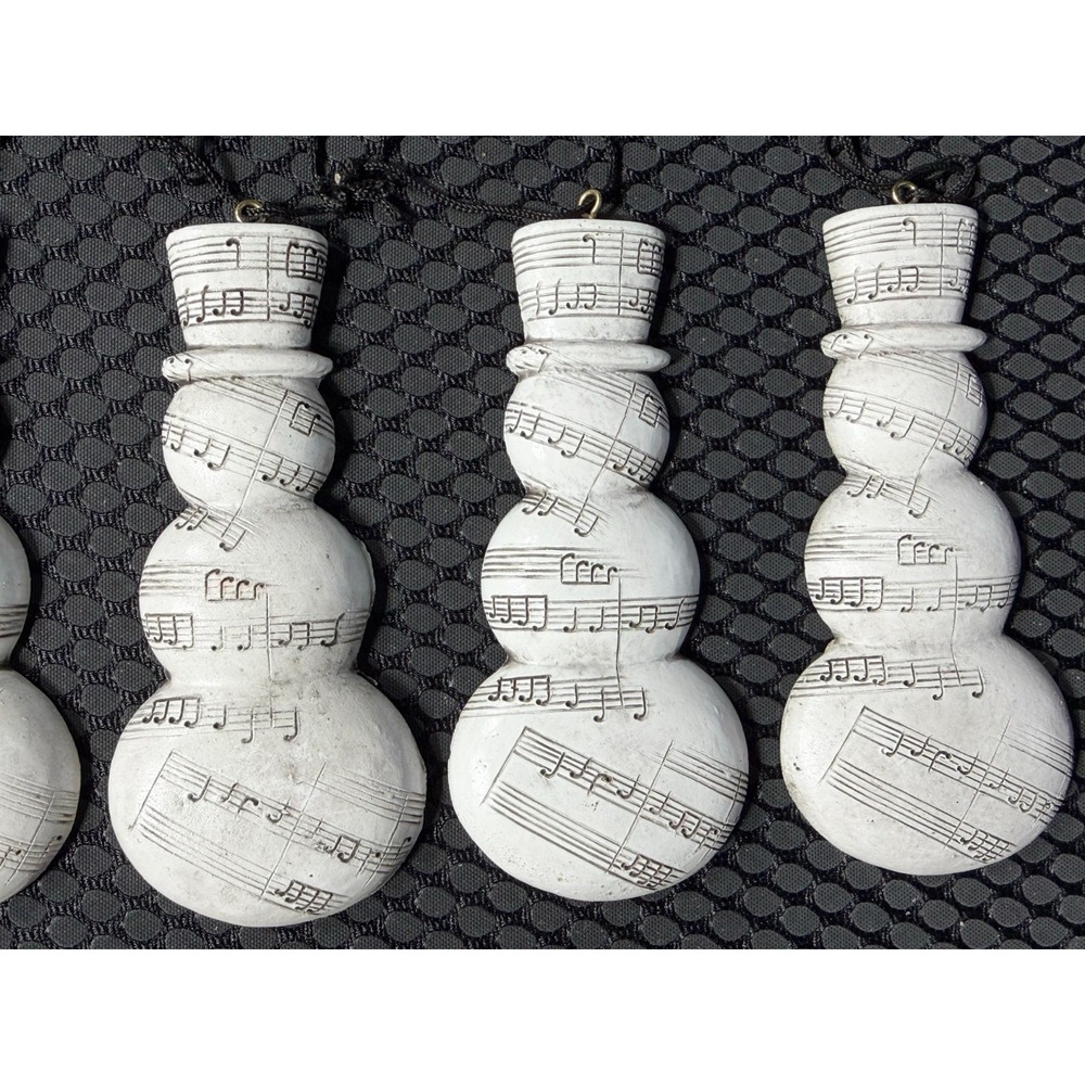 Music Sheet Snowman Ornaments Musical Notes Set of 12 Musician 4" Christmas - Picture 2 of 7